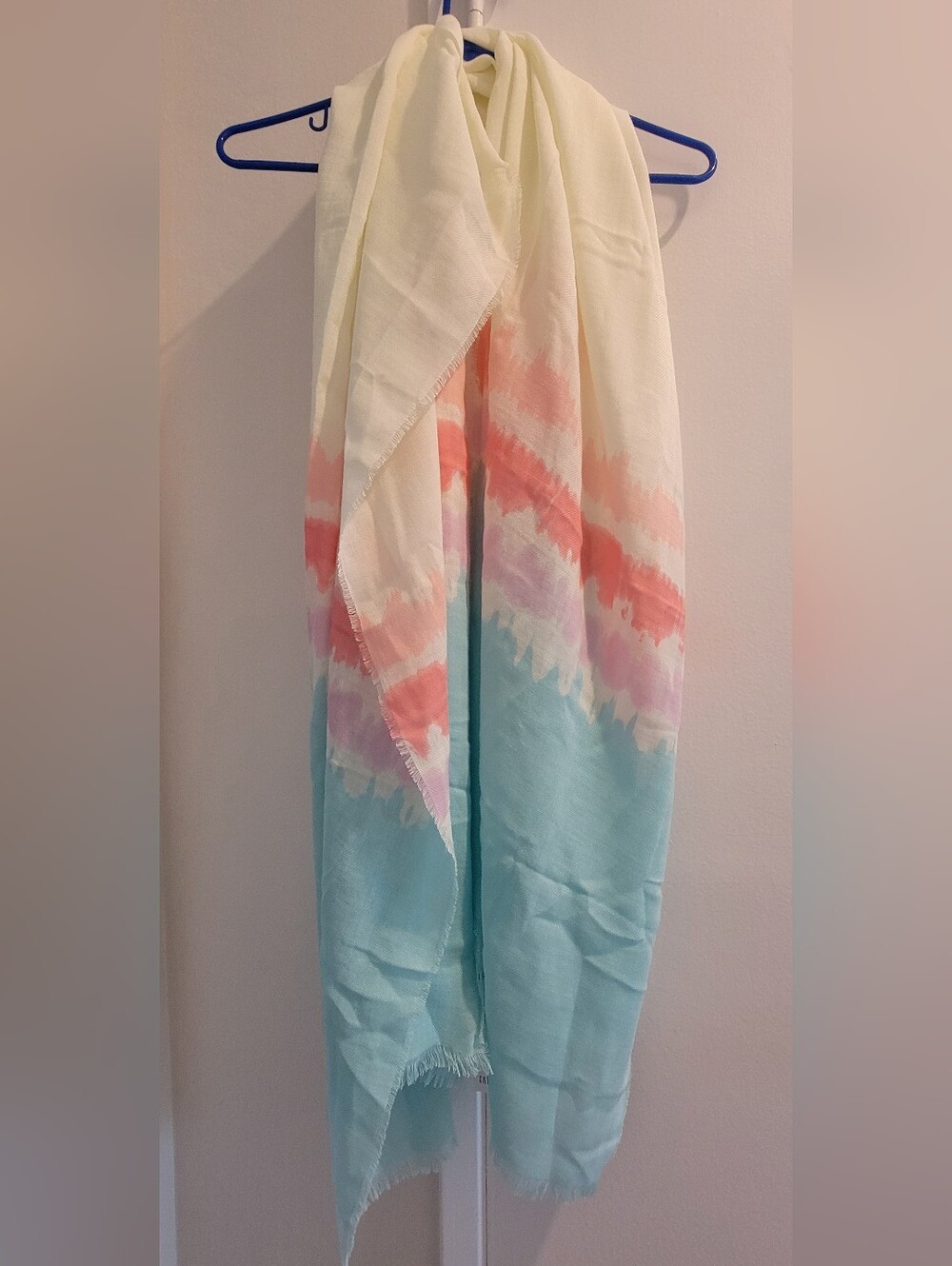 NWT Gap Pastel Watercolor Tie Dye Lightweight Organic Cotton Scarf Wrap